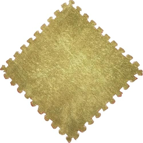 Ineinandergreifende Plüsch-Schaumstoffmatte 10 Stück weiche Plüsch-Aktivitäten, Teppich, Puzzle-Matte, ineinandergreifende Übungsfliesen, Teppiche, Teppich-Pads, 30 x 1 cm(Color 4)
