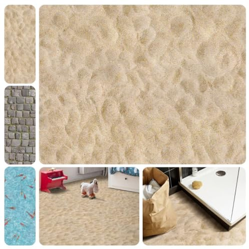 PVC Vinyl Bodenbelag Vinylboden Meterware Sandoptik | 4m breit, Strand, 350x400cm