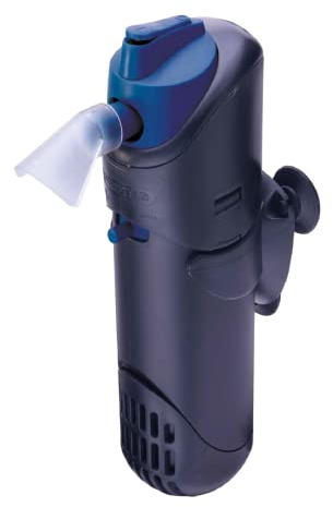 Interpet Internal Aquarium Fish Tank PF2 Power Filter, Cleans Water, for Coldwater & Tropical Aquariums Up to 81 Litre, black/blue