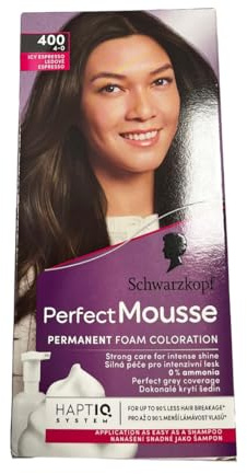 Schwarzkopf Perfect Mousse Permanent Foam Colour 400 Dark Brown Level 3 Pack of 1 (1x 93 ml