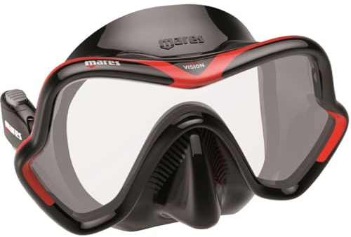 Mares Erwachsene Taucherbrille Mask ONE Vision, Rot/Schwarz, BX, 411046