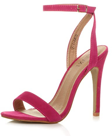 AJVANI Womens ladies high heel platform ankle strap barely there strappy sandals shoes size