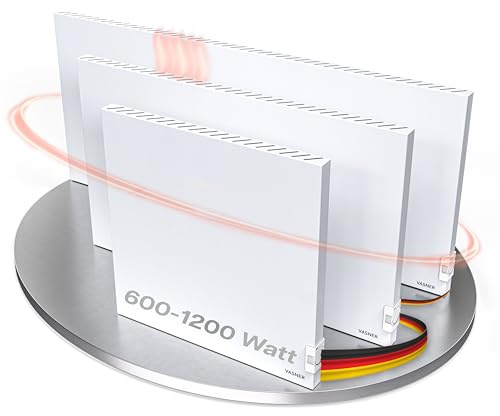 VASNER Konvi Infrarotheizung mit Thermostat – Hybrid Elektroheizung Konvektionsheizung inkl. Wandmontage 600-1200 Watt – Infrarot Wandheizung – Elektrische Heizung Made in Germany (1200 Watt)