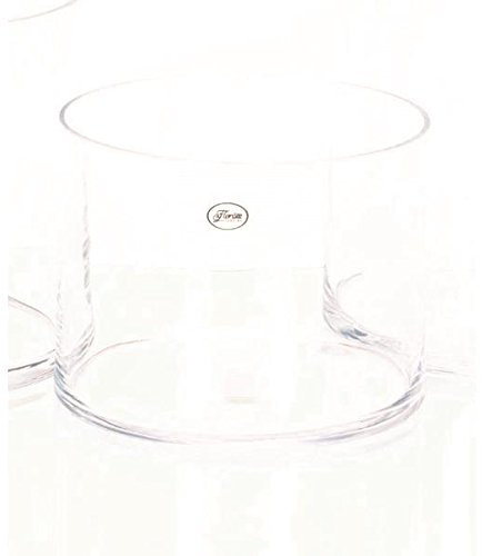 Rudolph Keramik Dekoglas Vase Zylinder H. 15cm D. 19cm Glas klar rund
