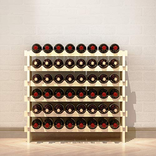 SogesHome Portabottiglie di Vino Organizer in Legno Porta bottiglie da vino Porta bottiglie e armadietti da vino per 48 Bottiglie per Vino da ripiano per Soggiorno Legno