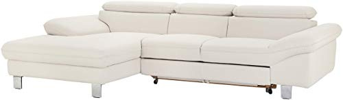 Mivano Driver REC-2 Canapé d'angle Gauche, Similicuir, Cuir synthétique : Blanc, Recamiere Links