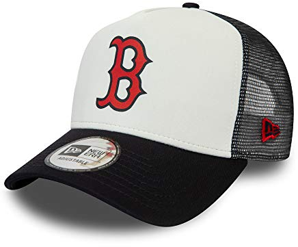 New Era Boston Red Sox MLB Cap Trucker Kappe verstellbar Baseball Snapback Weiss - One-Size