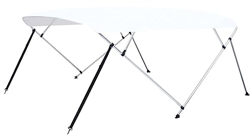 vidaXL Toldo Bimini de 4 Arcos Blanco 243x(230-244) x137 cm