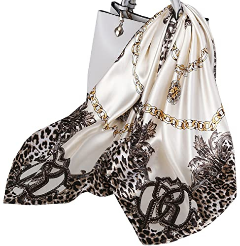 Ecroon Bufanda Mujer Estolas y Fulares Panuelos para la cabeza Panuelo Turbante Cuadrado Bufandas Seda Chiffon Pañuelo