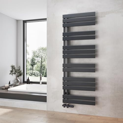 Heilmetz Badheizkörper Anthrazit Handtuchtrockner Heizung 500 x 1385 mm Bad Heizkörper Handtuchheizkörper Handtuchwärmer