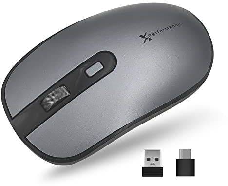 X9 Performance Ratón inalámbrico dual USB C con receptor USB-A y tipo C, mouse multidispositivo, mouse inalámbrico 2.4G RF USB tipo C para MacBook Pro/Air, Apple Mac, iMac, laptop, computadora de PC,
