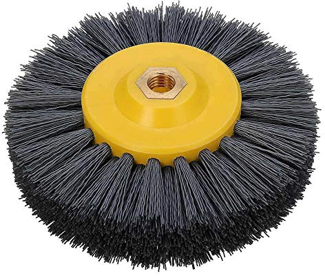 Drahtbürste Winkelschleifer,Nylonbürste Nylon Drahtziehen Rad Pinsel Grit Drum Brünieren Polierscheibe (Grit : 320)