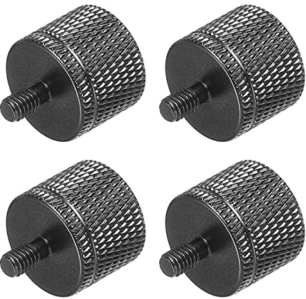 PATIKIL 4Pack Mikrofonstativ Adapter für Mikrofon Stativständer Schwarz | M4 Stecker an 1/4 Stecker Gewinde Stativ Schraube Adapter Doppelseiten Kamera Schraube