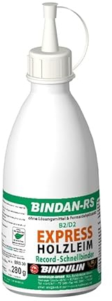 Holzleim wasserfest, BINDAN-RS Leim-Express Leim RECORD-SCHNELLBINDER inkl. Pinsel von E-Com24 (280 Gramm) (Bindan RS 280 gr.)