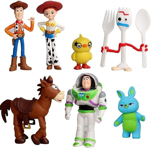 Toy Figuren Tortendeko, 7PCS Toy Cake Topper Set Cartoon Tortenaufleger Mini Tortendekoration Mini Figuren Kuchendeko Kuchenfiguren für Kuchen Geburtstag Dekoration Kinder Party Liefert