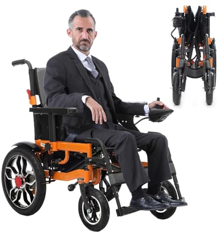 Elektrische Rollstühle Faltbar - Rollstuhl Elektrisch Leicht für Die Wohnung,Ältere, Behinderte Menschen, Elektrorollstuhl mit Li-Ion Battery 24V 12Ah,Sitzbreite 50 Cm, Gewichtskapazität 150 Kg,H01