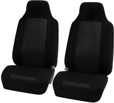 CGEAMDY 2 Stück Autositzbezüge Kompletter Satz, Klassisch Autositzbezüge Sitzschoner Auto Schonbezug Autositz, Ideale Passform & Perfekter Schutz Für Autositze(Schwarz)
