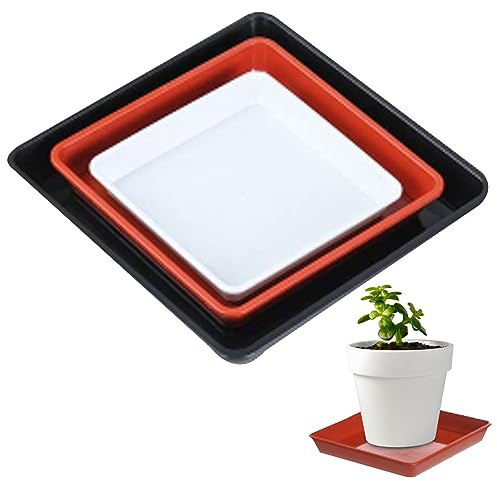 Pesoncarl Soucoupe carrée 5, 10, 12 Pouces de Plante carrée Soucoupes de Plante carrée 3PCS Plant Plant Places Places Drip Pas DE TROS pour