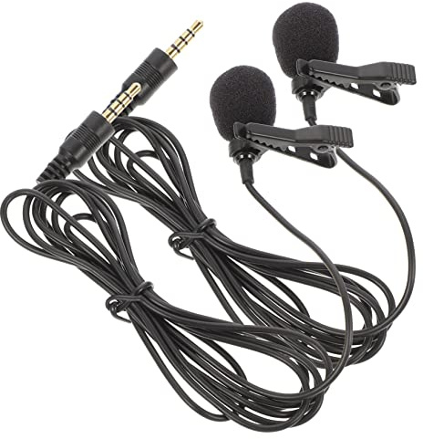 2 Micrófonos de Solapa para Grabación para Teléfono Pc Ordenador Entrevistas