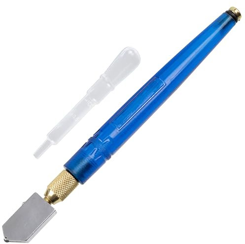 AERZETIX - C77185 - Juego de cortador de vidrio 160mm con lubricación automática + pipeta cuentagotas de aceite - manija de plástico