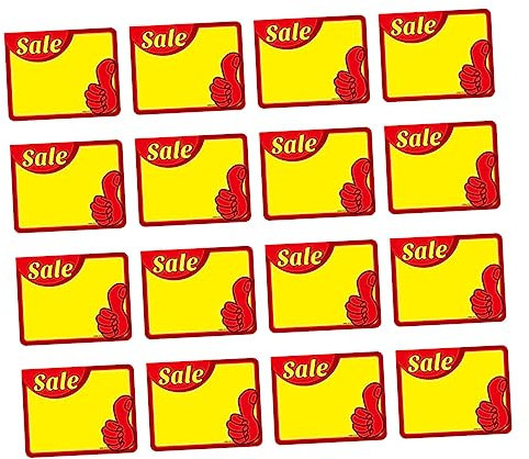 HONMEET Preisschilder Papier 50 Stück Werbeaufkleber Blanko Preisschilder Langlebig Für Einzelhandel Markt Verkaufsförderung