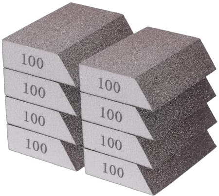 HARFINGTON 8pcs Sanding Sponge Blocks 240-320 Grit Sanding Sponge with Angled Edge 4x2.8x1, Washable and Reusable Foam Sanding Block for Polishing Kitchen Metal Wood Drywall Home