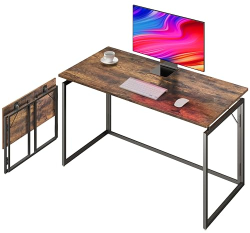 alawooder Folding Desk - 31.5 Wood Top Foldable Desk for Small Spaces | No Assembly Required Compact Desk for Home Office, Writing, and Study