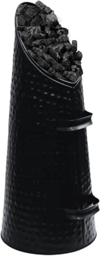 Almineez Hammered Coal Scuttle Hod Bucket – Durable Galvanised Metal Coal Bucket with Handle, Stylish Fireplace Fire Side Accessory for Coal, Kindling Ash Storage