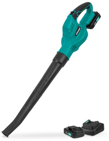 VONROC Batteridriven Lövblås 20V – Lufthastighet 180 km/h, Ergonomisk Design, 2x 2,0Ah Batterier och Snabbladdare Inkluderade