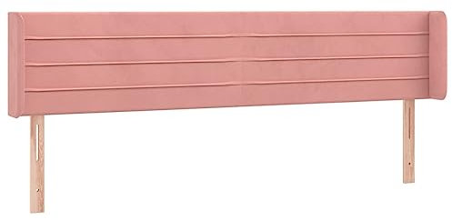 ULUYYUC Rückenpolster Bett Wandkissen Kopfteil Bett Wandschutz Bett - Kopfteil mit Ohren Rosa 163x16x78/88 cm Samt für Schlafräume Herbergen Jugendzimmer Gästezimmer