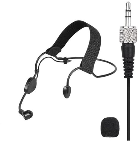 Genérico Micrófono de Diadema ME3-II Cardioide para Transmisor de Cintura inalámbrico Sennheiser SK100, SK300, SK500, EW y G2 Series, con Conector 1/8 (3.5 mm) TRS de Bloqueo, Color Negro