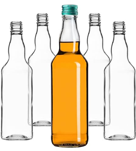 KADAX 100er Set Glasflaschen 500ml mit Schraubverschluss Grün – Leere Flaschen zum Befüllen für Saft, Likör, Öl, Essig & Sirup, Refillable Glass Bottles
