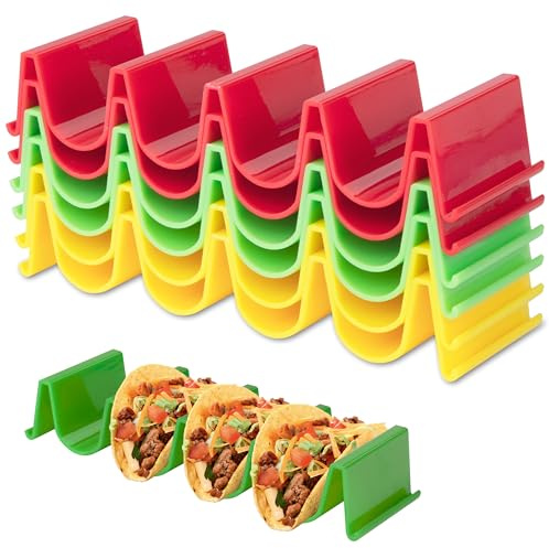 Yesaler Support de Taco 6 Pièces Porte-Tacos Plastique ABS Taco Holder Peut Contenir Jusqu'à 4 Tacos Chacun pour Restaurant Maison