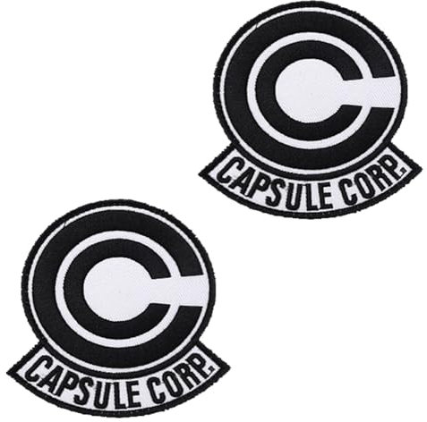 2 parches tácticos bordados divertidos de anime Capsule Corp para motociclista, mochila, chaleco, sombrero, chaqueta, pantalones, abrigo, bolsa, ropa, bolsa, uniformes, brazalete