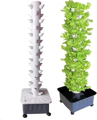 HYEFDWS Torre idroponica, Coltivazione acquaponica a 45 Fori, Kit di Coltivazione aeroponica a Torre da Giardino a 15 Piani per piantare Frutta e ve