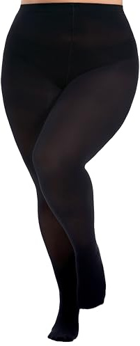 Viozocy Collant Donna Taglie Forti Vita Alta Elastica Durevole, Morbido Semi Coprente Plus Size, XL 2XL 3XL 4XL, Nero XL