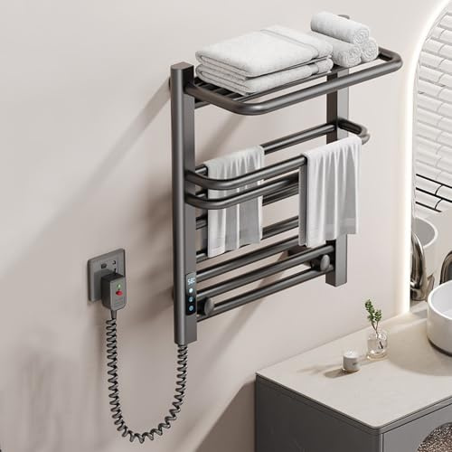 GYKOZY Scaldasalviette a Parete, scaldasalviette Elettrico con Pannello a sfioramento, portasciugamani Intelligente a Temperatura costante e Asciugamani per Camera da Letto