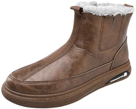 Generisch Chaussures d'hiver pour homme - Sans lacets - Raquettes de neige pour homme - Bottes de neige en polaire - Imperméables - Chaussures de loisirs - Antidérapantes - Bottes d'hiver classiques