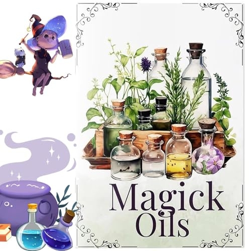 Magick Oils Livre de référence rapide, 54 attributs, relations et utilisations, sorts de sorcière de cuisine et guide de magie des herbes, sorcières débutants et recettes à base de plantes, livre