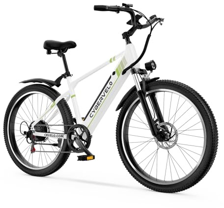 CBVELO Electric Bike for Adults, 48V Long-Range Battery, Powerful Motor, 26 Electric eBike, 7-Speed, Front Suspension, LCD Display, All-Terrain E-Bike for Commuting, City & Trail Riding W