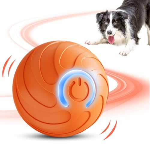 FristSnow Springender Aktivierungsball für Hunde, 2026 Neu Sprung Hundespielzeug Intelligenz Selbstbeschäftigung, Elektrisch Hundespielzeug Ball Interaktiv für Katzen Hunde (Rot)