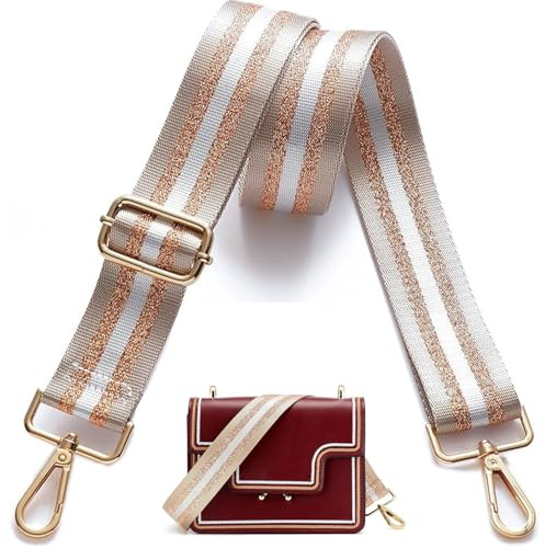 BUKYCAT Verstellbarer Taschengurte Breit, 3.8cm Schultergurt für Tasche, Verstellbarer Schultergurt mit Karabiner Gold, 75-145 cm Tragegurt Tasche für Damen Schulterriemen, Handtasche