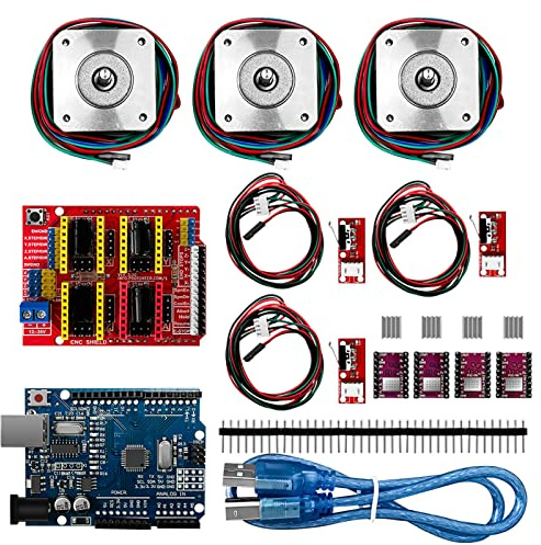 YUGSHNKFC Professional 3D Printer CNC Kit + R3 Board+RAMPS1.4 Mechanical Switch- Endstop+DRV8825 Motor Driver+Nema 17 CNC Stepper Kit