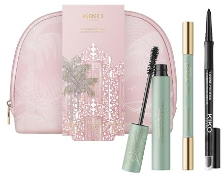 KIKO Milano Threads Of Time Dramatic Eyes Trio, Set De Regalo Para Ojos: Lápiz Kajal, Máscara De Pestañas Y Doble Delineador De Ojos