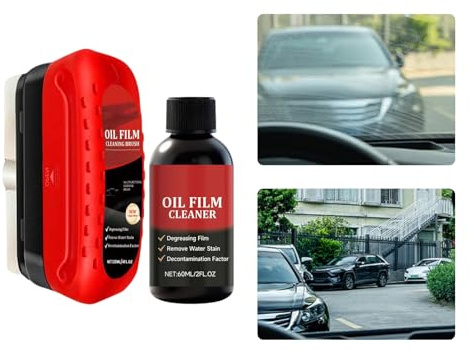 Glass Brush for Oil Halos | Long-Lasting and Universal Delicate Polishing - Stain Remover Kit with Brush for Car Glass | For PP Leather MPV SUV Truck and Screen