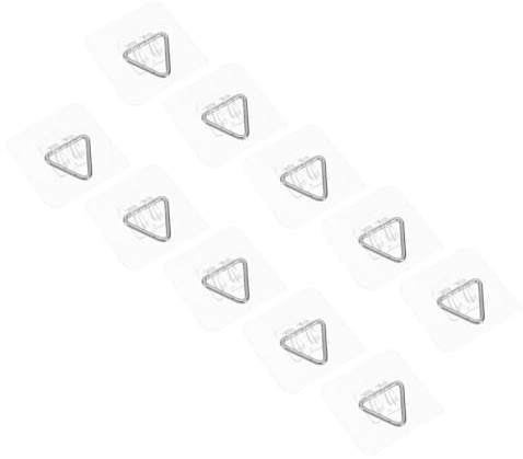 Hohopeti Lot de 10 Crochets Adhésifs Invisibles pour Assiettes Murales et Cadres Photo, Supports Muraux Robustes sans Perçage 5,7 X 5,7 X 0,2 Cm, Fixation Sûre Trace pour Décoration