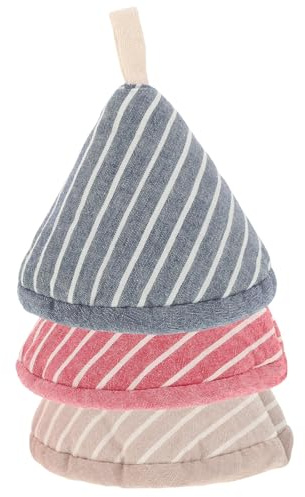 Toyvian Presine Triangolari Stile Giapponese 3 Pezzi per Manici Pentole e Coperchi, Coprimanopola Isolanti Resistenti al Calore per Cucina e Forno