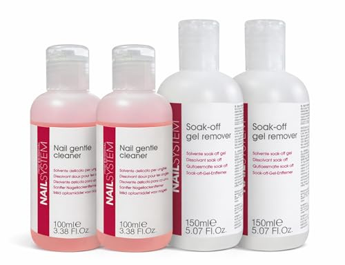 Kit Solventi 4 Pezzi - Nail Cleaner 100ml Soak off Gel Remover 150ml
