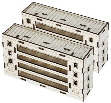 ifundom Modello in Legno 2 Pezzi Casetta Piccola da Costruire per Decorazione Ufficio e Soggiorno Design Moderno senza Assemblaggio