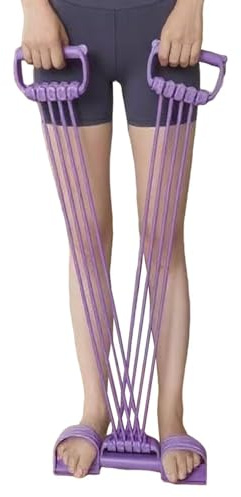 Banda De Resistencia De Pedal Ajustable - Banda De Resistencia De Pedal 3 En 1 | Cuerda Multifuncional De 8 Tubos | Para Gimnasio Fitness Entrenamiento Ejercicio Entrenamiento Interior Estiramiento Pi